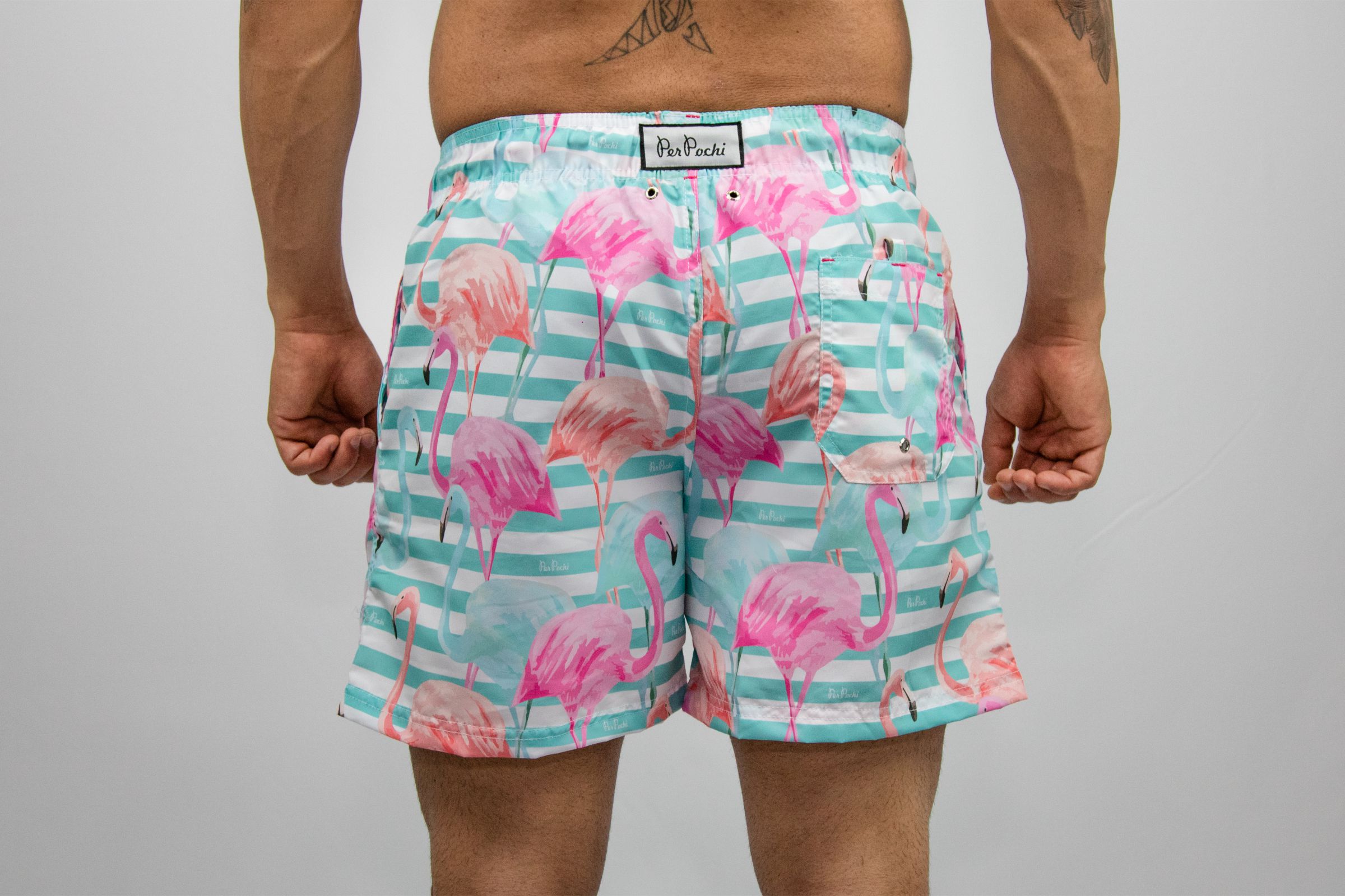 short de praia colorido